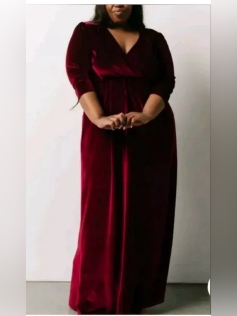 NEW Baltic Born Sofia Velvet Maxi Dress, Mulberry / Maroon, Women’s 2XL